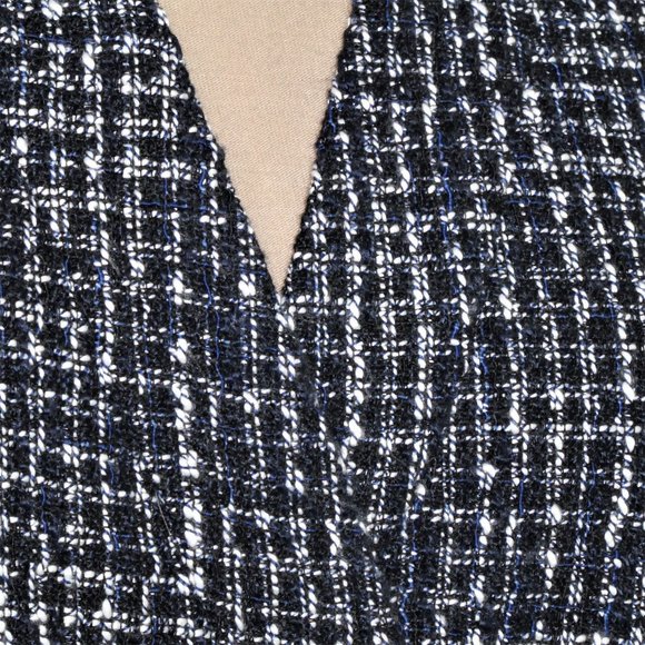 Aritzia Babaton Tweed Textured Navy Double Breasted Blazer Size 2 - Picture 7 of 14